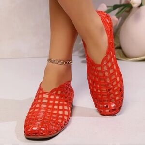 Jelly Caged Cut Out Ballet Flats